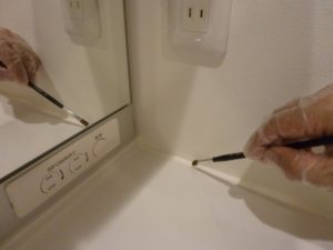 洗面に防カビ剤セナシールド